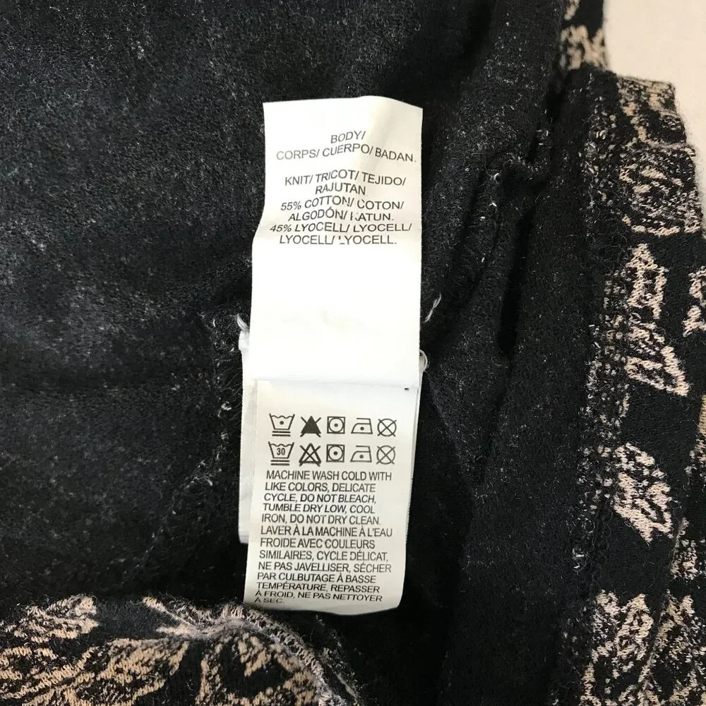 Lucky Brand Womens Black Floral Button Front Balloon Long Sleeve Blouse Size S - Picture 8 of 9